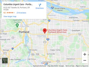 Directions to Urgent Care in Portland OR on SE Tibbetts St.