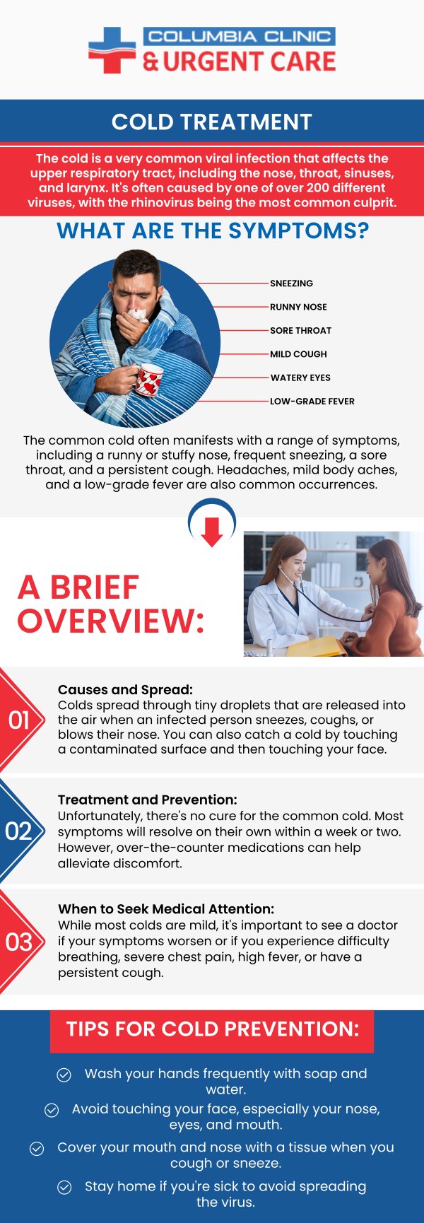 At Columbia Clinic Urgent Care, our team educates patients on safe ways to manage cold symptoms and congestion. Blowing your nose is a natural response to nasal congestion during a cold, but doing it too forcefully can sometimes make symptoms worse. Forceful nose blowing may irritate the delicate nasal tissues, cause minor bleeding, or even push mucus into areas like the sinuses or middle ear, potentially leading to further discomfort or infection. While gentle nose blowing can help clear mucus and provide relief, it’s important to use proper technique—blow one nostril at a time and avoid excessive pressure. For more information, contact us or book an appointment online. We have convenient locations to serve you at Tibbetts St Portland, Stark Street Portland and Tigard, OR.