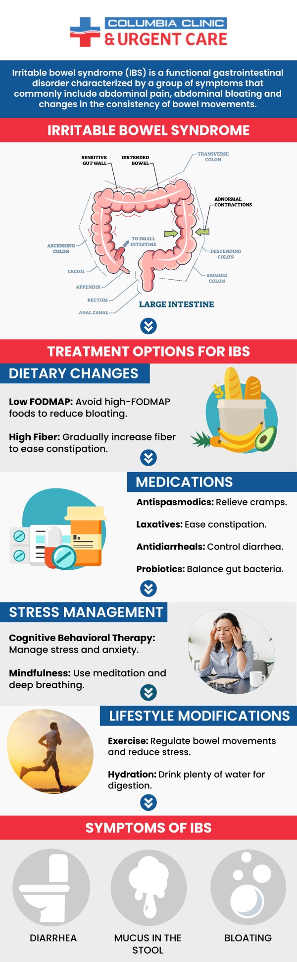 Irritable bowel syndrome can cause a massive disruption to your life. If you think you may be dealing with irritable bowel syndrome, contact Columbia Clinic Urgent Care today. For more information, call us or book an appointment online. We have convenient locations to serve you at Tibbetts St Portland, Stark Street Portland and Tigard, OR. We also accept walk-ins. Irritable bowel syndrome can cause a massive disruption to your life. If you think you may be dealing with irritable bowel syndrome, contact Columbia Clinic Urgent Care today. For more information, call us or book an appointment online. We have convenient locations to serve you at Tibbetts St Portland, Stark Street Portland and Tigard, OR. We also accept walk-ins.