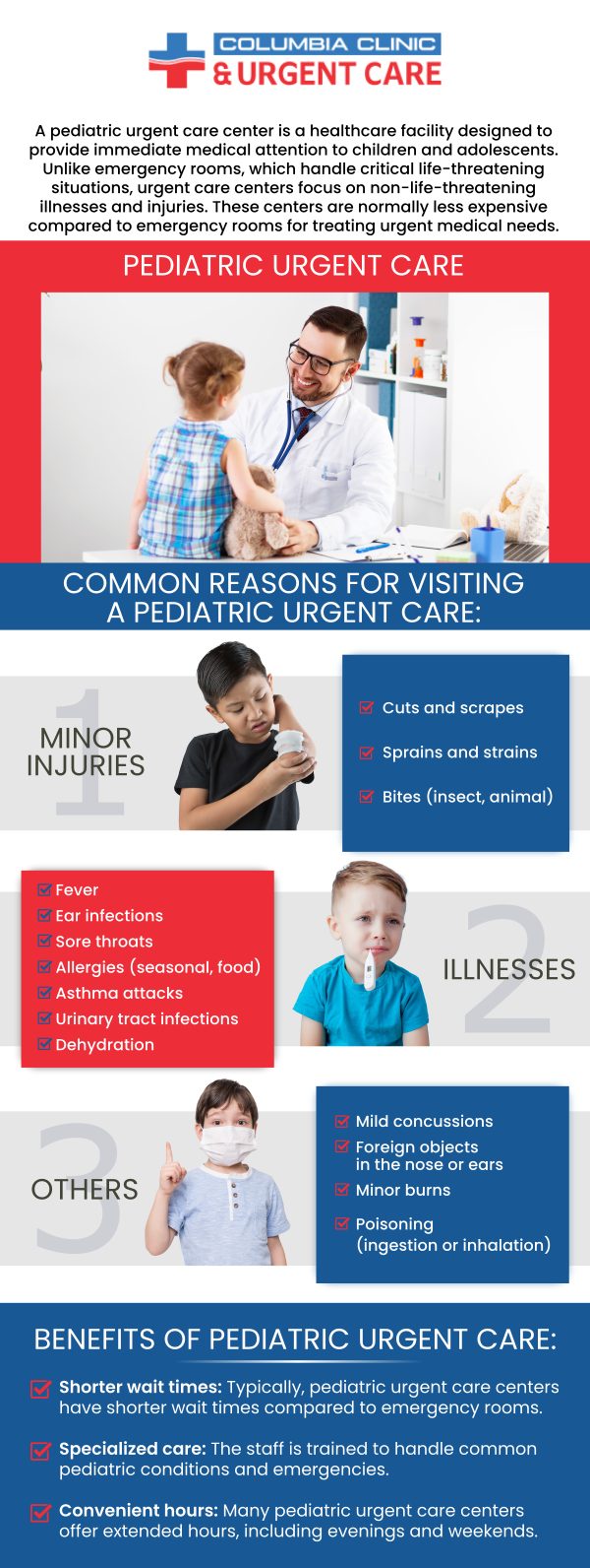 Looking for Kid Urgent Care Medical Services? Look No Further and Come Visit Columbia Clinic Urgent Care! We Have 4 Convenient Locations to Serve You in the Portland, OR Area. Our Pediatric Department Will Make Sure That Your Little Ones Leave Feeling Better. Looking for Kid Urgent Care Medical Services? Look No Further and Come Visit Columbia Clinic Urgent Care! We Have 4 Convenient Locations to Serve You in the Portland, OR Area. Our Pediatric Department Will Make Sure That Your Little Ones Leave Feeling Better.